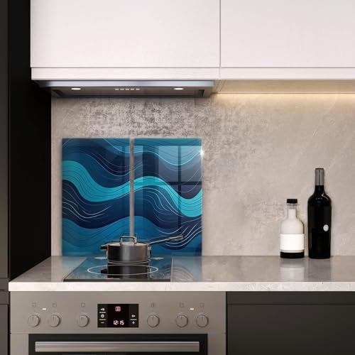 Plaque de protection induction premium vagues abstraites Wallfluent 52cm - 4