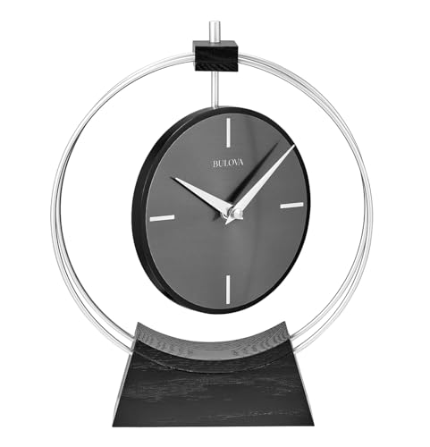 Reloj de escritorio Bulova Aire plateado con diseño de lujo moderno y precisión 3