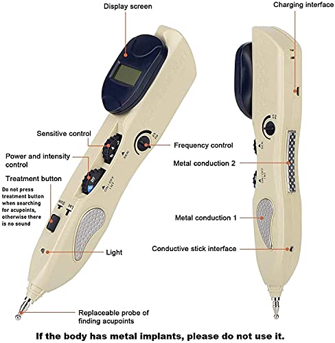 Xfbetan Acupuncture Pen Electronic Acupuncture Pen Meridian Energy Pen Rechargable Beep Tells Meridian (Acupuncture Pen) #TOP7
