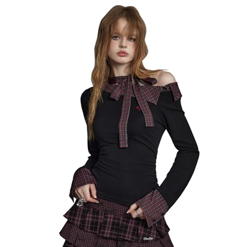 [UNIFREE STUDIO] ����T�V���c���f�B�[�X�`�F�b�N�p�b�`���[�N�����у��{���΂ߌ�����T�V���c�Z�N�V�[�M�����t�@�b�V�����u���b�N�g�b�v�X (M) [���s�A���i]