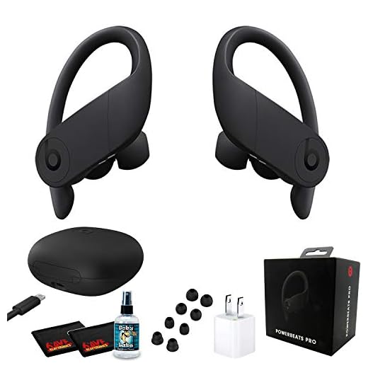 Beats by Dr. Dre Powerbeats Pro in-Ear Wireless Headphones (Black) Bundle - 9 Hours of Listening Time, Sweat Resistant Earbuds - with Headphone Cleaner, Extra USB Power Cube - Pro Bundle