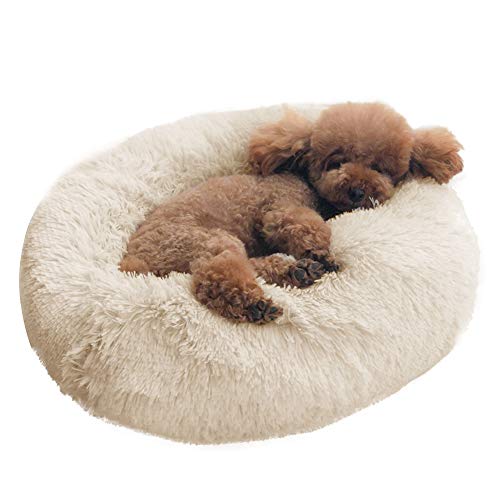 BinetGo Donut Dog Bed Cat Bed Calming Anxiety,Pet Fluffy Bed Donut Cuddler Bed