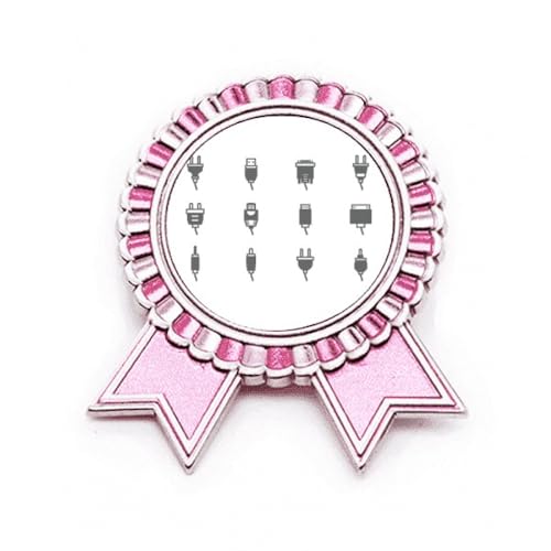 Broche schéma de circuit rose médaille de prix en métal taille M pour illuminer un blazer sobre