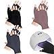 Teokantz 3 Paar UV Handschuhe Nägel, Handschuhe UV Lampe, UV Schutzhandschuhe, Fingerlose Handschuhe Damen für UV Lampe Nägel, Sport, Autofahren, Gartenarbeit (Schwarz Grau Lila)