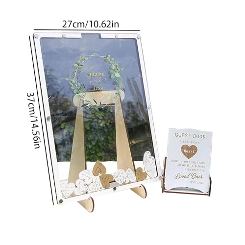 Libro de firmas interactivo con corazones de madera para bodas y comuniones 5