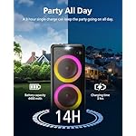 Philips X5206 bluetooth party speaker, portable with wheels, exciting light show, karaoke machine with microphone and Guitar Input, powerful bass & subwoofer, long playtime, perfect for outdoor events - Image 3