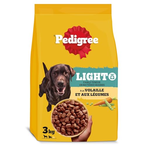 PEDIGREE Light Croquettes pour Chien volaille & légumes 3 kg (Lot de 3)