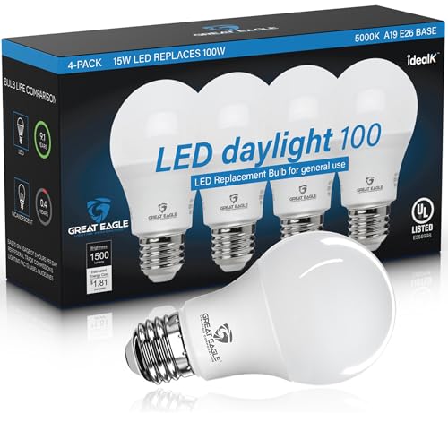 Great Eagle A19 LED Light Bulbs – 100W...