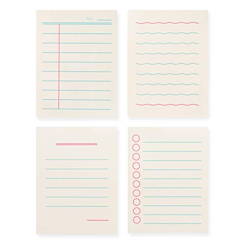 モノライク ボールドライン メモパッド Bold Line Memo pad 4セット - 相異なるデザイン,デザイン一個につき100枚,メモパッド