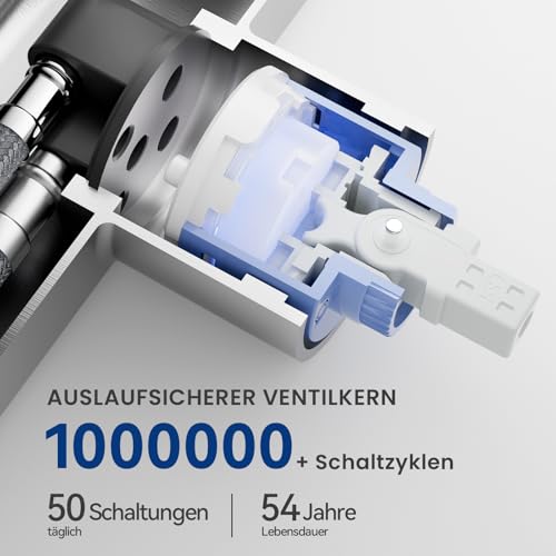 CECIPA Küchenarmatur Ausziehbar, Spültischarmatur mit Brause, Wasserhahn Küche Ausziehbar 2 Wasserstrahlarten, Mischbatterie Küche Edelstahl Gebürstet, Armatur 360° Drehung, Küchenwasserhahn Hochdruck