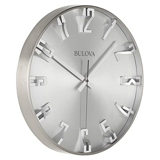 Bulova C4846 Director Wall Clock, Satin Pewter Finish