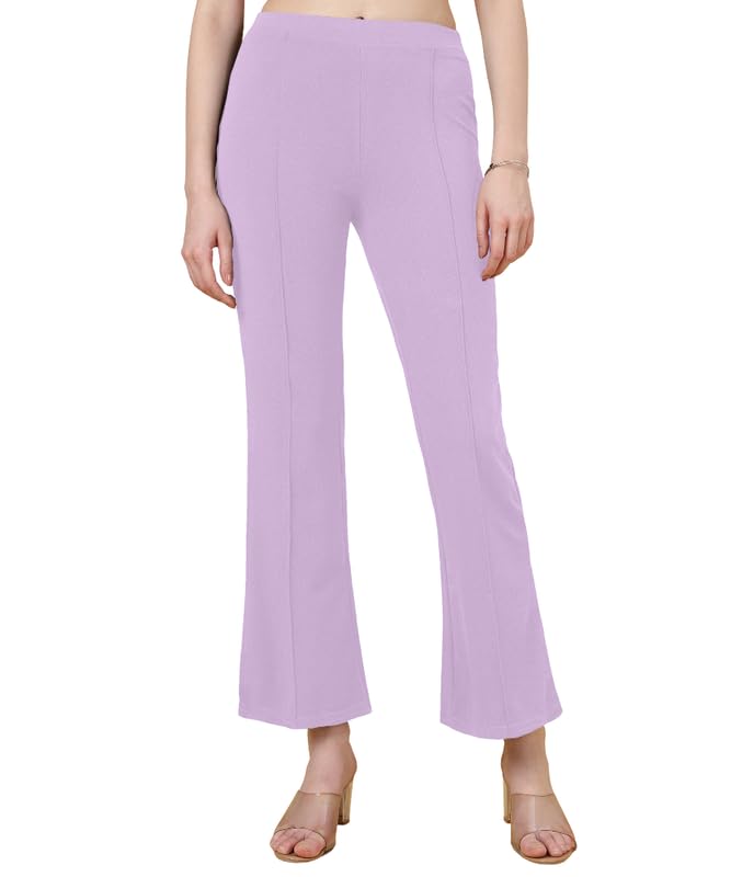 Image of FITHUB Stylish Women's High-Rise Loose-Fit Boot Cut Trousers