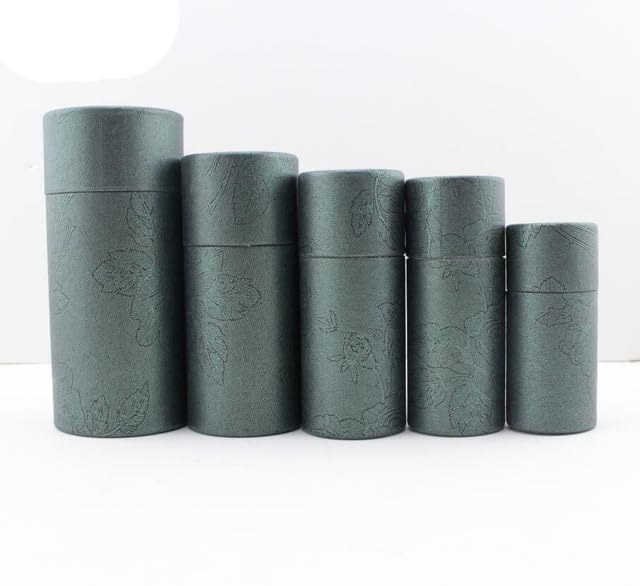 Runde Geschenkbox aus Karton für kosmetische Flaschen mit ätherischen Ölen, Lippenstift-Parfüm-Verpackung, Kraftpapier-Röhrenboxen, 10/20/30 ml, dunkelgrün, 20 Stück, 13,4 x 5,8 cm, 100 ml