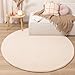 Produktbild FRAAI Waschbarer Teppich Rund - Vivid Beige Ø 160cm - Polypropylen - Kurzflor - Einfarbig - waschbar in Waschmaschine - Modern - Wohnzimmer, Esszimmer, Kinderzimmer, Schlafzimmer - Carpet