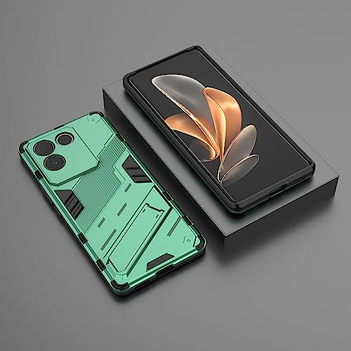 Image of Back Case Cover Compatible for Vivo T2 Pro 5G | 360 Degree Protection | Camera Protection | Kickstand Case | Shockprof Case | (Green)