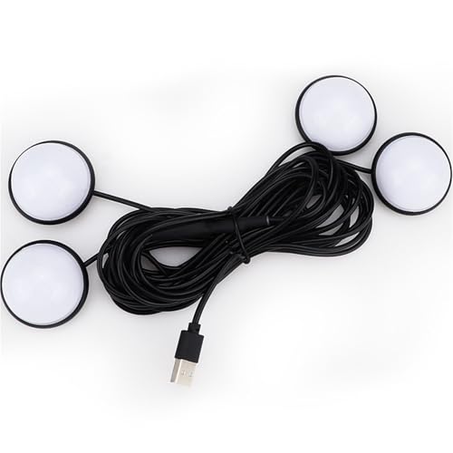 Car Foot Atmosphere Light USB One to Four Monochrome Socket Wireless Modification(Ice Blue)