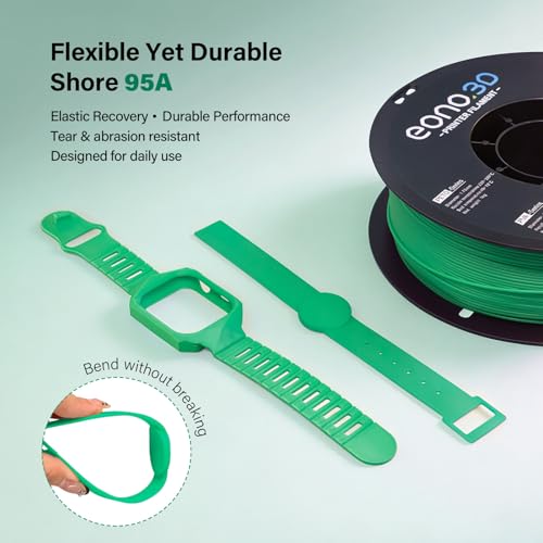 Image of Matte TPU Filament 1.75mm, 1kg - Shore 95A Flexible & Durable TPU, Matte Green, Low-Gloss Matte Finish, Minimal Layer Lines, for Phone Cases, Wearables & Functional Parts