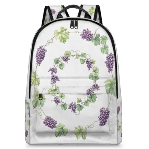 Sac à dos pour l'école et le sport Art Grape Vines grand format confortable