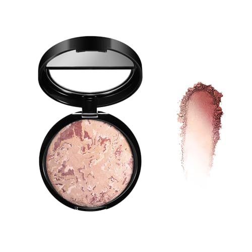 Baked Powder Foundation - Full Coverage, Brightening & Color Correcting for Mature Skin | Covers Fine Lines & Blemishes | Natural Subtle Glow | Long-Lasting Makeup-dark beige