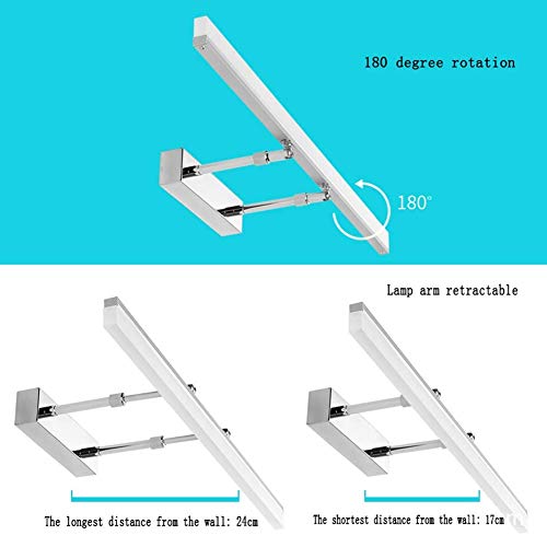 Lámpara de espejo de baño LED IP44 impermeable con ángulo ajustable 7