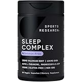 Sports Research® Sleep Complex- Melatonin-Free Vegan Capsules - with Valerian Root, GABA, L-Theanine, Magnesium & 5-HTP - 30 Servings