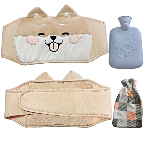Hot Water Bottle Belt Rubber Warm Water Bag mit Soft Waist Cover, Hot Water Bag für Schulter Hals, Rücken, Beine und Taille warm, Pink…