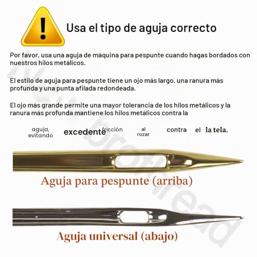 Miniatura 2 de New Brothread 4 Colores 2 Oro 2 Plata Metálico Bordado Máquina Hilo 500m Para Bordado Computarizado Y Costura Decorativa