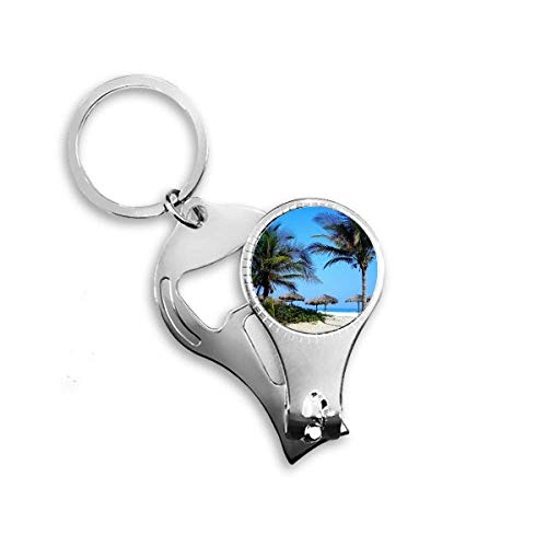 Ocean Tree Blue Sky Picture Nail Nipper Ring Key Chain Bottle Opener Clipper