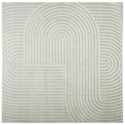 Tapis de salon vert 240x240 cm Palmeras en polyester haut de gamme - 2