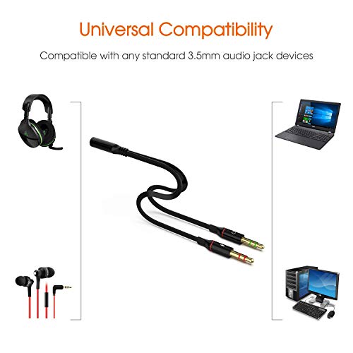 AdzMozi Gold 3.5mm Audio Y Splitter Cable Pack of 1 - Image 6