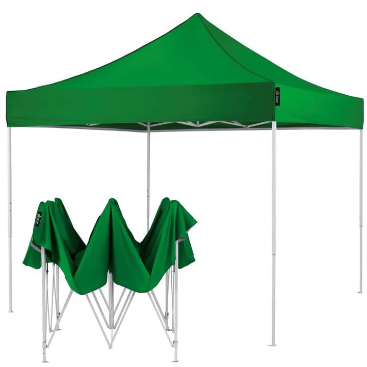 THE SUMMER 10X10 feet Heavy Duty Pop Up Foldable Canopy Tent with 4 Side Open, Gazebo Tent for Outdoor Garden,Event, Picnic, Lawn, Terrace & Promotional (21 Kg, Green)