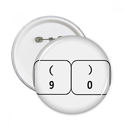 Clavier Symbole 9 0 badge de décoration vêtements haut de gamme avec support bouton rond