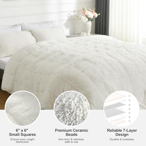 Wemore 1W110860 Shaggy Long Fur Faux Fur Weighted Blanket thumb #3