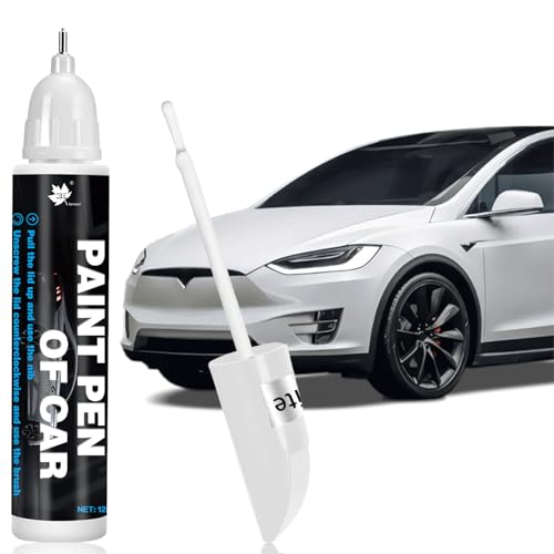Canollo Lackstift Weiß Auto Auto Lackstift Weiß für Kratzer Autos Kratzer Reparatur Stift Mit Pinselkopf und Spitze für Kratzerreparaturen der Meisten Autos Anhänge Motorräder Transporter