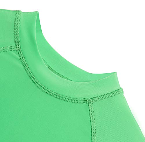 Image of Girls Short Sleeve UPF 50+ Sun Protection Swimwear Athletic Elastic Shirt Surfing Rash Guard Tops for 2-16 Years