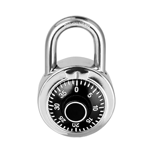 HZSY Combination Padlock 1 Pack, Fixed Dial Combination Padlock with Different Combinations, 2 in. Wide. Black Turntable, Lock for Gym & Locker, School, Toolbox, and More