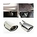 Gold Stainless Steel Exhaust Pipe Sleeve Tail Throat Muffler Tip, Silencing Modified Exhaust Pipe for Cars(Silvery Curved)