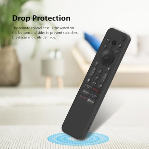 Image of Silicone Cover Case Compatible with Sony Bravia Smart Tv 2023 2024 2025 Voice Remote RMF-TX910U (Black) [Remote NOT Included]