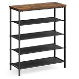 VASAGLE Estante Zapatero, Marrón Rústico y Negro LBS036B01