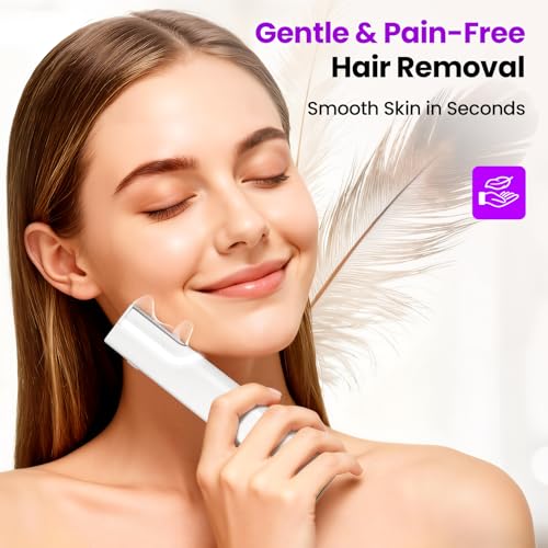 Image of Dermaplane Razor for Women Face with 10 Replacement Blades, 3 Adjustable Speeds, Gentle & Painless Peach Fuzz Remover for Smooth Skin,Built-in LED Light Dermaplane Razor Eyebrow Trimmer