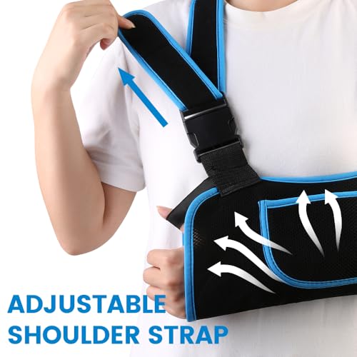 Image of Arm Sling Shoulder Immobilizer for Men & Women, Rotator Cuff Support Brace | Adjustable Strap, Fit Left or Right, Comfortable Medical Sling for Elbow Wrist Injury, Forearm Fracture, Surgery Recovery, L