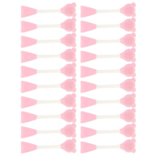 Brosse visage pour application masque douce et nettoyage des pores en silicone rose clair