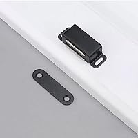 Vista 5 de Pestillo para puerta de gabinete con imán fuerte, pestillo para muebles de 0.047 in de grosor, negro (paquete de 2)