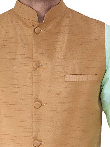 Image of Sadree Silk Men's Kurta Pajama Waistcoat or Nehru Jacket Set