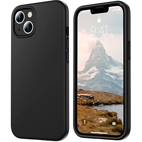 XIWXI for iPhone 14 Case,Liquid Silicone Gel Rubber Bumper Cover with Soft Microfiber Cloth Lining Anti Scratch Soft Silky Touch 6.1 inch - Black Cover