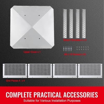 Happybuy Chimney Cap 17x17 inch, 304 Stainless Steel Fireplace Cover, Durable & Easy Installation for Mesh Flue Covers, Silver