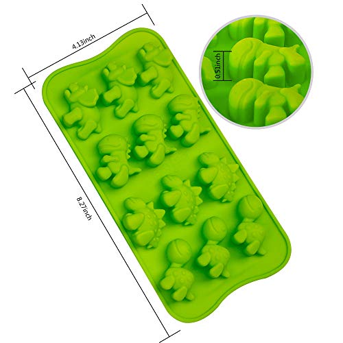 Webake Dinosaur Molds Silicone Candy Molds Gummy Chocolate Tray 3 Pack for Hard Candy, Fondant, Gummy, Jello, Ice Cube, Resin