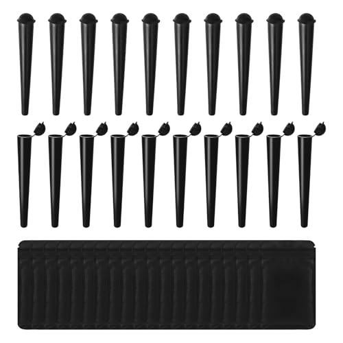 Cones Joint Holder 120mm, 20 PCS Doob Tube with Smell Proof Bag, Hard Plastic Smell Proof Tube, Air Tight Smoking Accessories for Transportation Travelling