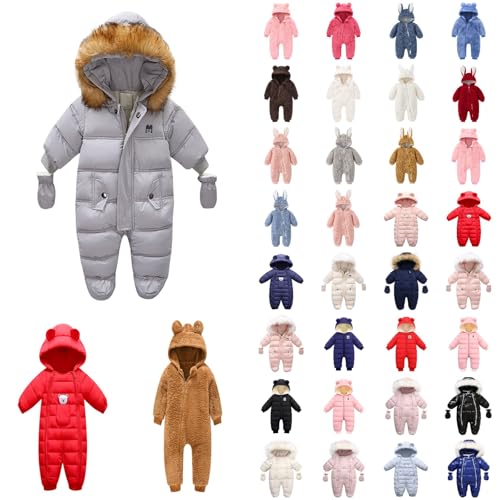 Betadog Coat Warm Baby Thick Infant Hooded Snowsuit Girls Boys Bunny Jumpsuit Girls Coat&Jacket (H-Pink, 6-12 Months)