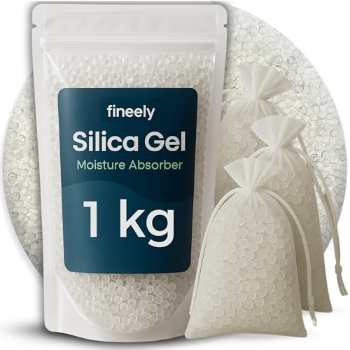 Fineely® Silica Gel Entfeuchter Granulat - 1 kg WHITE 3–5 mm Kugeln I Filament Trockner I Wiederverwendbar I Trocknungsgranulat I Raumentfeuchter Keller I Kieselgel Fineely® Silica Gel Entfeuchter Granulat - 1 kg WHITE 3–5 mm Kugeln I Filament Trockner I Wiederverwendbar I Trocknungsgranulat I Raumentfeuchter Keller I Kieselgel